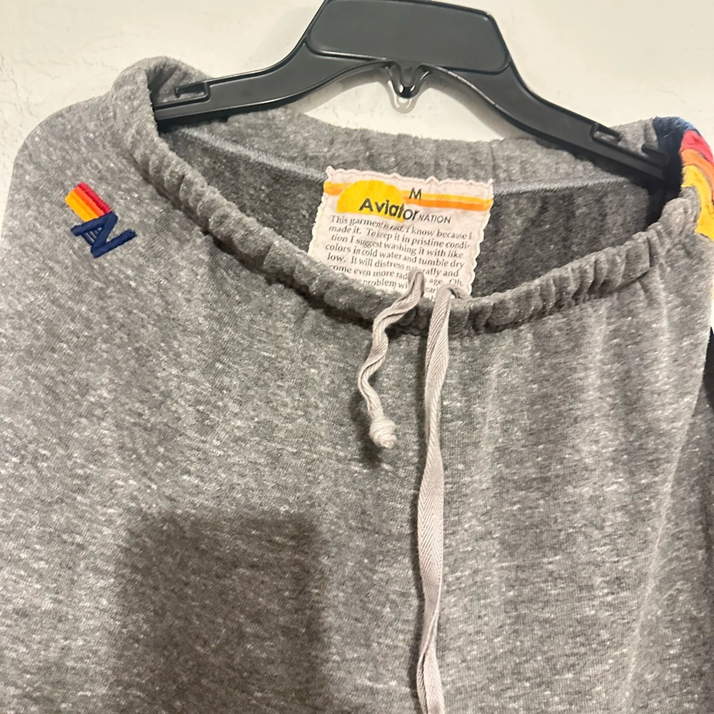 Aviator Nation Gray Joggers with Multicolor Stripes - Picture 7 of 8